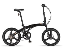 Pacto Two Vouwfiets Zwart 20 inch Shimano 6v Aluminium Schijfrem Plooifiets Folding Bike Disc