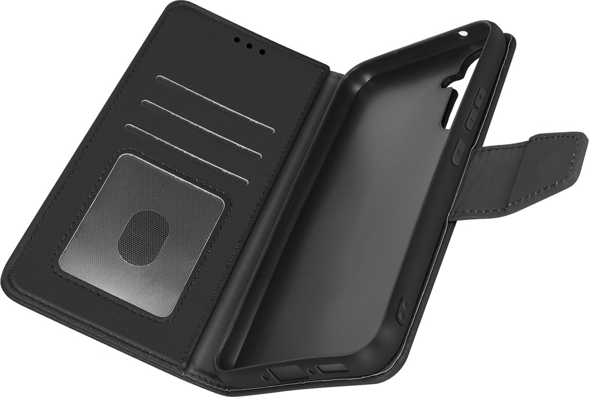 Geschikt voor Samsung Galaxy A34 5G Wallet Case Video-ondersteuning Zwart