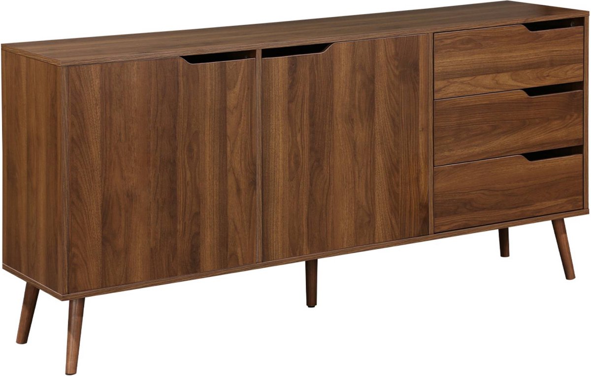 sweeek Dressoir met 2 deuren en 3 lades houtdecor 160cm - nepal Walnoot