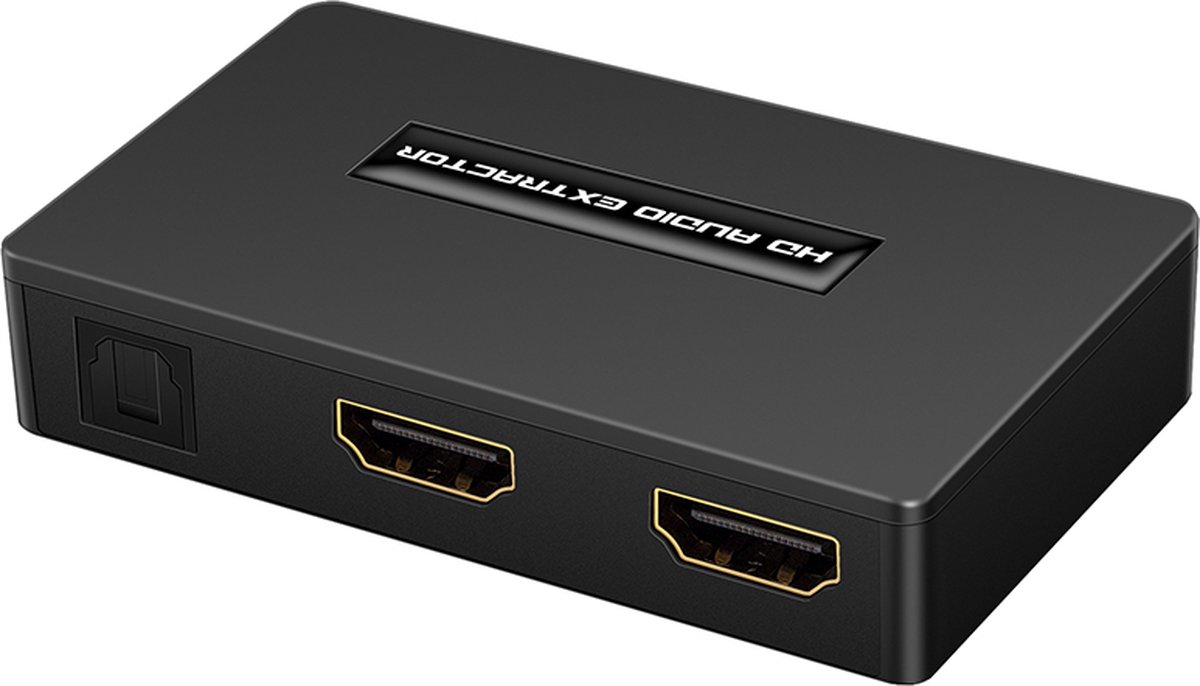 HDMI Audio Extractor 2K/4K + USB Kabel - Ondersteuning Toslink (SPDIF) Optische Audio-Uitgang + 3,5 mm Audio - Zwart