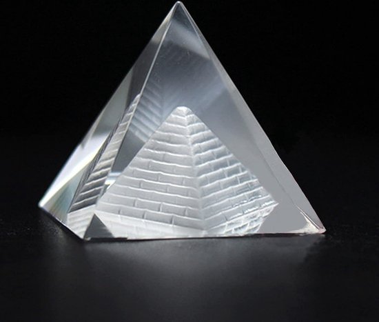 Prisme pyramide en cristal clair de 80 mm, artisanat Feng shui , cristal de méditation pour la maison, le bureau, décoration artistique, support cadeau pour la prospérité, l'énergie positive, la chance