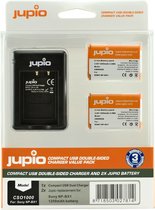 Kit Jupio: 2x batterie NP-BX1 + chargeur double face USB compact