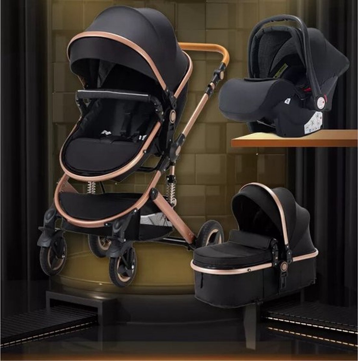 LIFEZEAL Inklapbare kinderwagen, kinderbuggy met verstelbare rugleuning