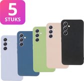 5 PACK - Coque pour Samsung Galaxy A54 5G - 5x Coque Antichoc en Siliconen - Coque en TPU Robuste - Multipack avec Violet, Bleu, Noir, Vert et Rose