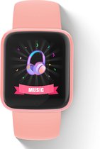 Tijdspeeltgeenrol smartwatch DY20 roze - Stappenteller - Hartslagmeter - Bloeddrukmeter - Bluetooth - Waterdicht - Ook geschikt voor kinderen - Fitness - 2022 model