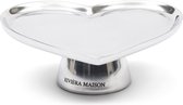 Riviera Maison Serveerschaal, Taartenhouder hartvormig, met voet - RM Heart Cake Stand - Zilver