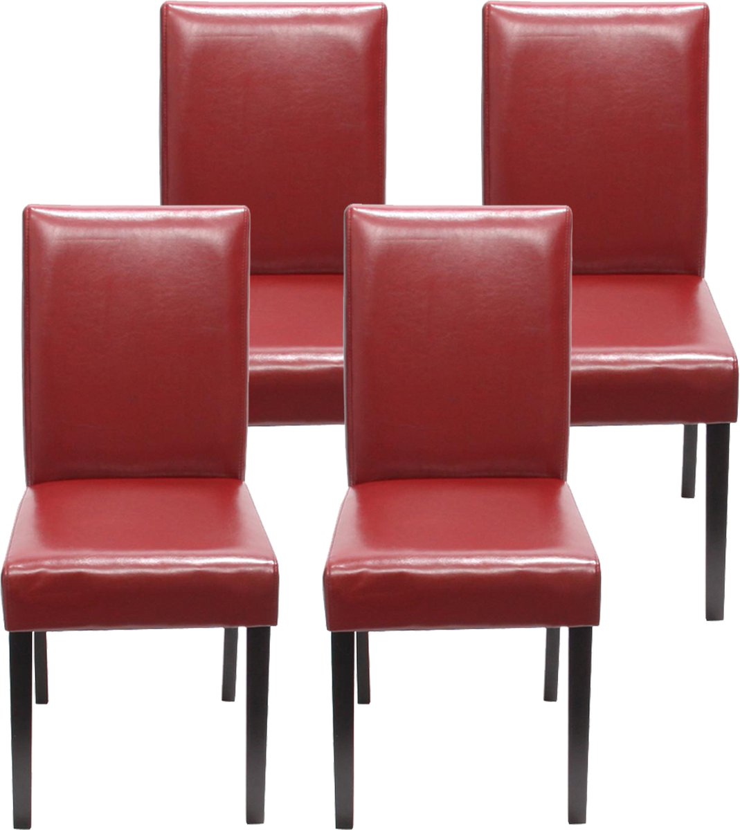 Cosmo Casa Gestoffeerde Stoel - Elegante Zitgelegenheid - Comfortabel en Duurzaam - Set van 4 - Rood