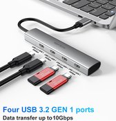NÖRDIC USBC-HUB83 Hub USB-C vers 4x USB-C - 10 Gbps - USB 3.2 Gen 2 - Câble 1 m - Gris sidéral