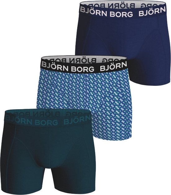 Bjorn Borg 3-Pack jongens boxershort - Geographic - Blauw