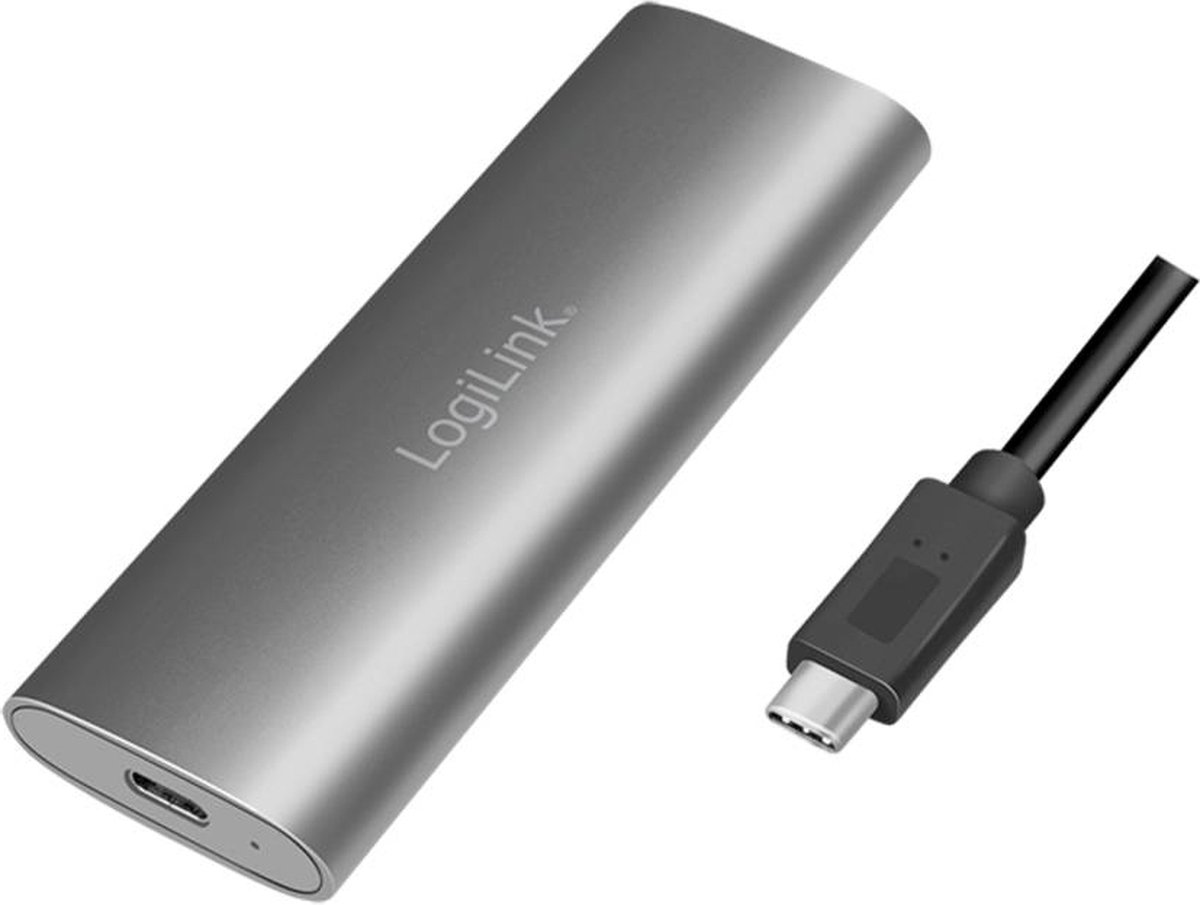 LogiLink UA0389 M.2 SSD-behuizing USB-C 3.2 Gen 2 10 GBit/s M.2 PCIe NVMe, M.2 SATA 2230, 2242, 2260, 2280 UA0389