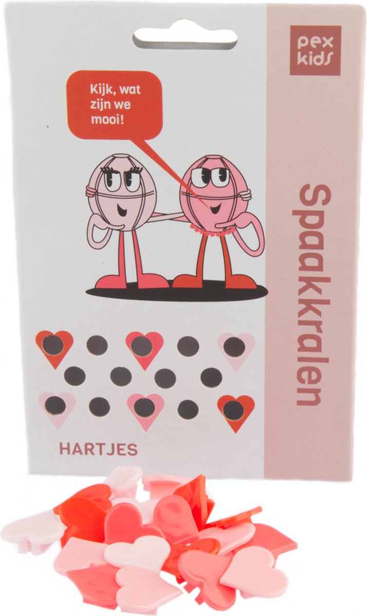 PexKids Bicycle sprak kralen Pexkid's Hearts 4-Colored (20 stuks op kaart) van PexKids — afbeelding 2