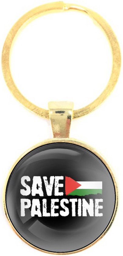 Sleutelhanger Glas - Save Palestine