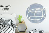WallCircle - Wandcirkel ⌀ 140 - Abstract - Blauw - Kunst - Ronde schilderijen woonkamer - Wandbord rond - Muurdecoratie cirkel - Kamer decoratie binnen - Wanddecoratie muurcirkel - Woonaccessoires