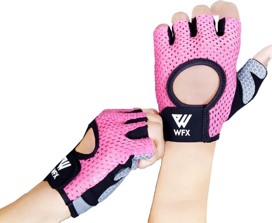 Mitaines De Sport Femme - Rose - Microfibre Respirante, Coussinets Silicone Antidérapants - Pour Gym, Fitness, Tractions