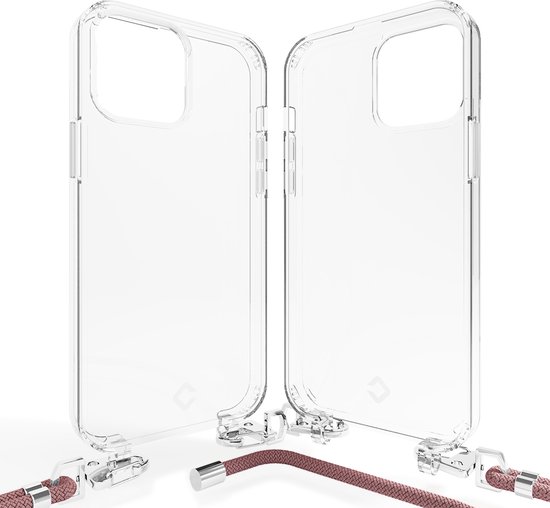 Coalbooliy Mobiele telefoonband voor iPhone 17 Pro, hoes 6,3 inch met ketting, telefoonhoes camerabescherming, zachte siliconen ketting, stootvaste beschermhoes met koord om om te hangen, voor meisjes