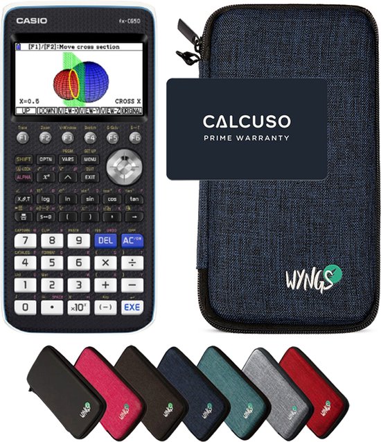 Foto: Calcuso basispakket blauw met grafische rekenmachine casio fx cg 50 en uitgebreide garantie van calcuso