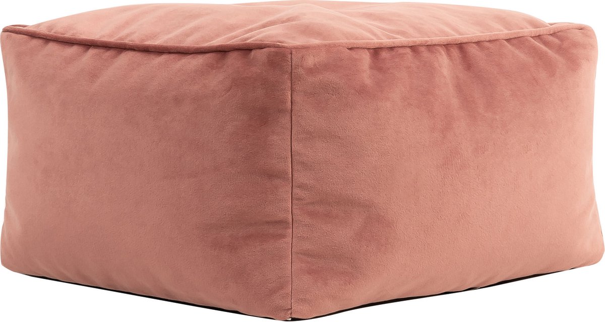 icon - Amara - Fluwelen Hocker - Roze - 40x24x40 - Binnen