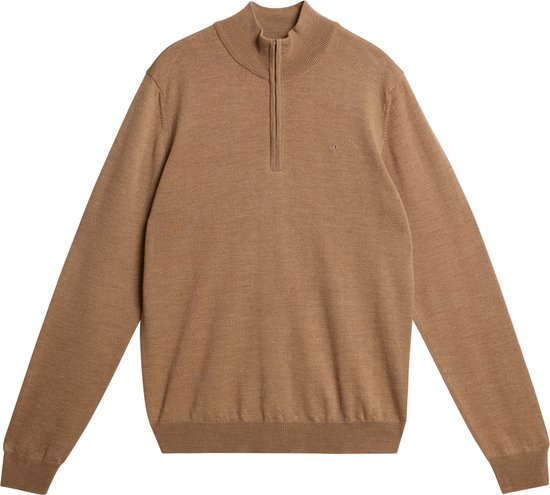 J. Lindeberg Kiyan Quarter Zip Sweater Chipmunk Melange - Trui Voor Heren - Half Zip - Bruin - S