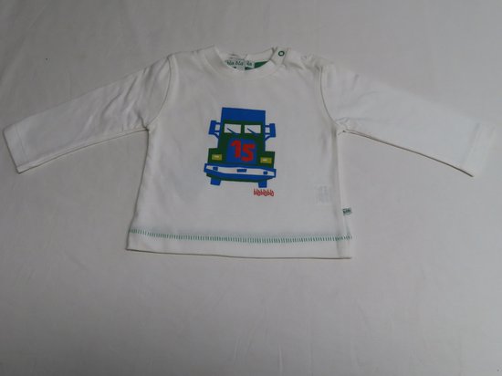 T-Shirt met lange mouwen - Jongens - Wit - Vrachtwagen - 1 maand 56