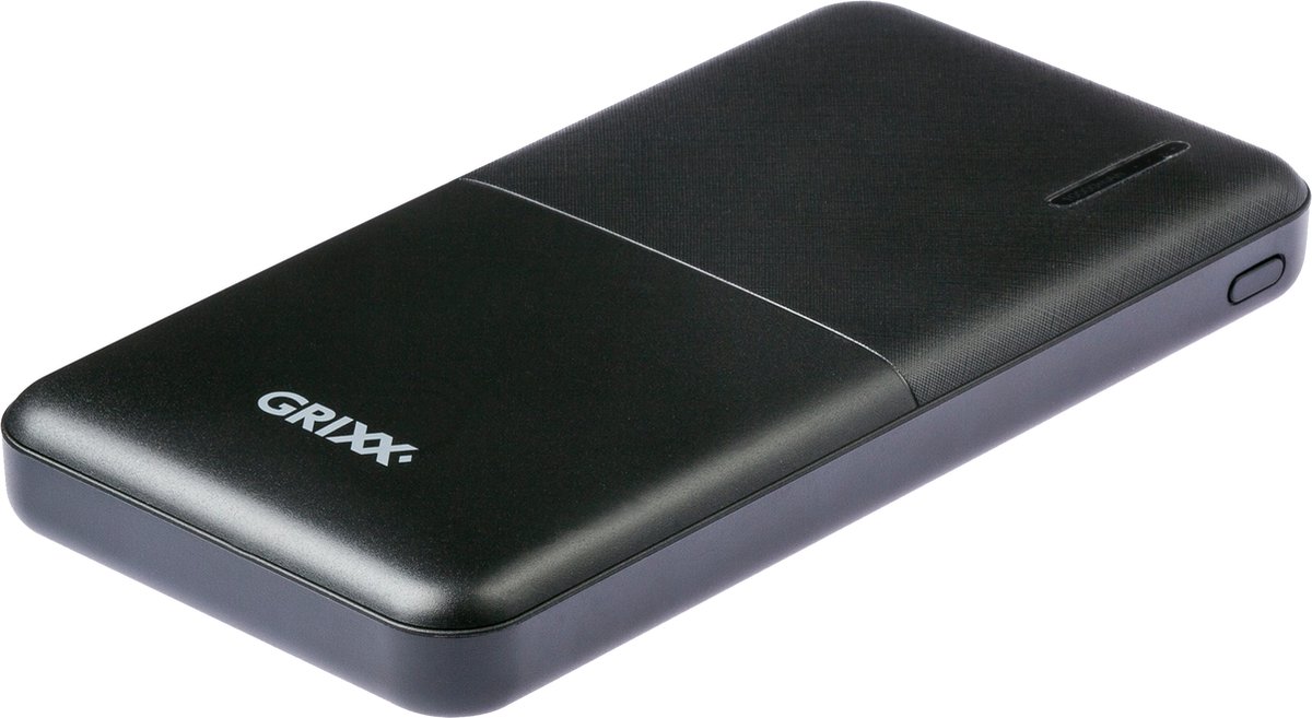 Grixx Powerbank 10000 mAh met Micro-USB, USB-A & USB-C | Power bank | 10.000 mAh oplader