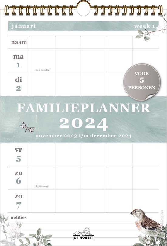 Hobbit A4+ Spiraal Familieplanner 2024