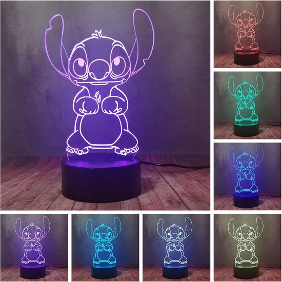 Apportez de la magie dans la chambre des enfants avec la lampe de table LED 3D Lilo & Stitch !