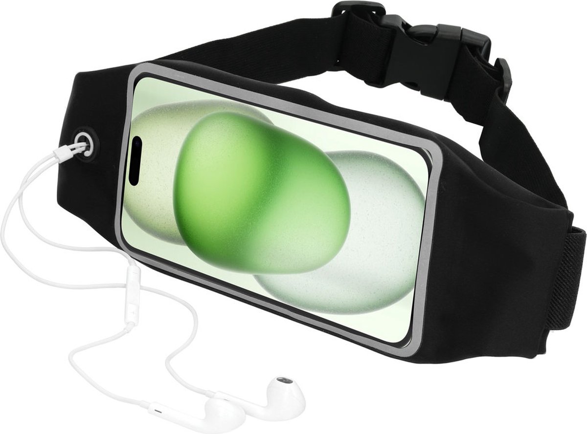 Mobiparts Comfort Fit Sport Belt geschikt voor Apple iPhone 15 Plus - Zwart
