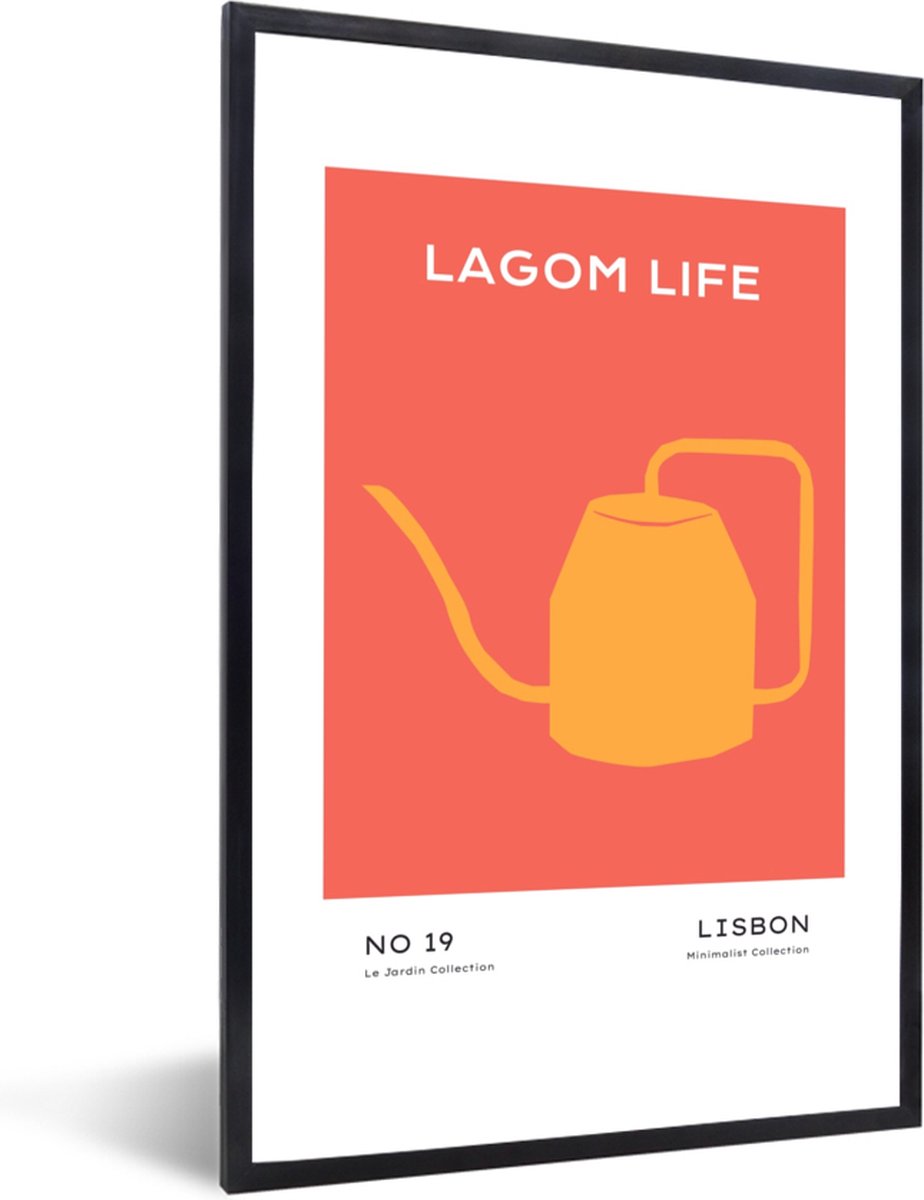 FrameYourWall® - Fotolijst met poster 40x60 - Gieter - Bohemian - Tekst - Lagom life - Fot