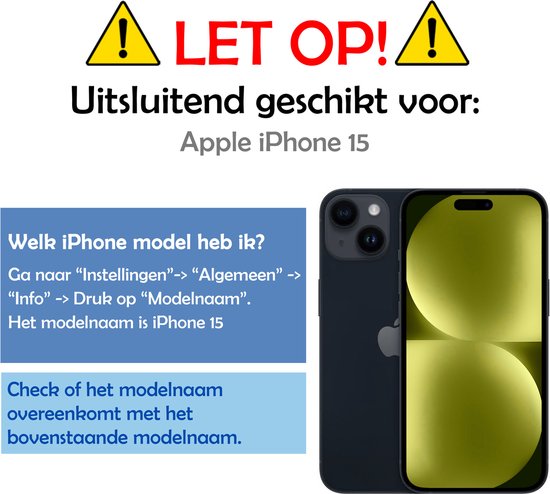 Coque pour iPhone 15 compatible avec Magsafe en Siliconen résistant aux chocs avec 2 films de protection d'écran entièrement recouverts – Transparent