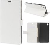 Shop4 - Geschikt voor Sony Xperia XA Ultra Hoesje - Wallet Case Grain Wit