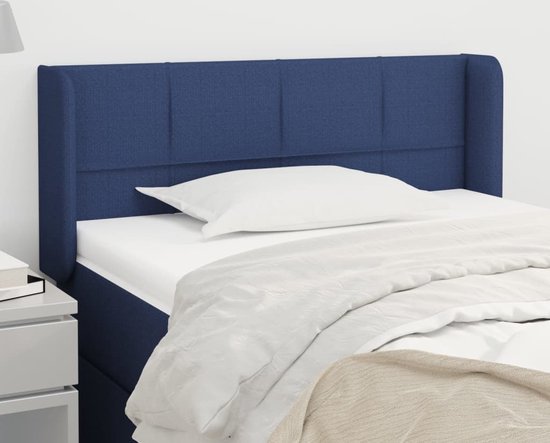 The Living Store Tête de lit avec bords 83x16x78/88 cm tissu bleu - Partie lit