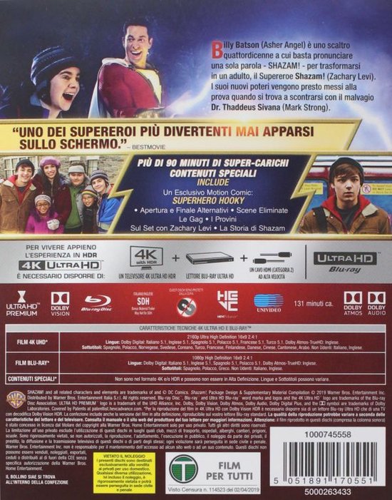Shazam! [Blu-Ray 4K]+[Blu-Ray]