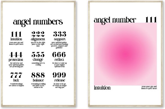 NINETY4 studio - 2 x A4 Angel Nummer Print - 111 Poster - Manifest Poster - Angel Numbers - Manifesteren