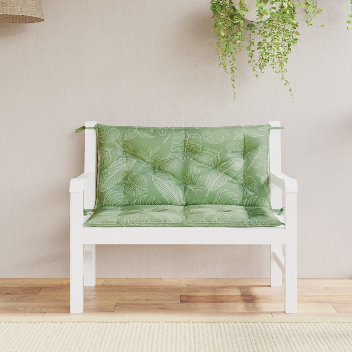 vidaXL - Tuinbank 2-in-1 - Groen - Acaciahout - 190 cm - Met kussens | Leen Bakker
