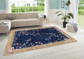 Oosters vloerkleed Gloriosa - blauw/goud 80x150 cm