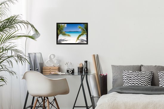 Cadre photo avec affiche - Palmiers tropicaux sur la plage - 30x20 cm - Cadre pour affiche