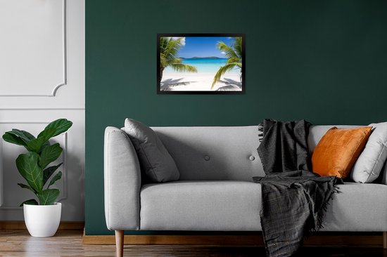 Cadre photo avec affiche - Palmiers tropicaux sur la plage - 30x20 cm - Cadre pour affiche