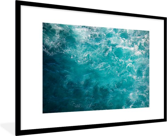 Fotolijst incl. Poster - Zee - Water - Turquoise - 120x80 cm - Posterlijst