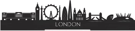 Standing Skyline London Zwart hout - 40 cm - Woon decoratie om neer te zetten en om op te hangen - Meer steden beschikbaar - Cadeau voor hem - Cadeau voor haar - Jubileum - Verjaardag - Housewarming - Aandenken aan stad - WoodWideCities