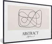 Fotolijst incl. Poster - Kunst - Abstract - Lijn - 90x60 cm - Posterlijst