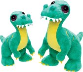Suki gifts Pluche knuffeldieren set 2x dinosaurus - Velociraptors - 17 en 24 cm - Dino thema