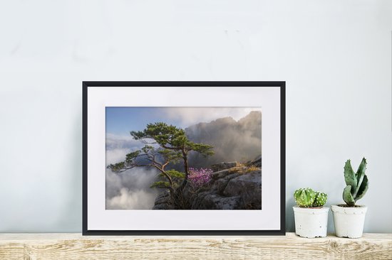 Cadre photo avec affiche - Fleurs - Violet - Arbre - 40x30 cm - Cadre pour affiche