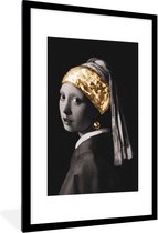 Fotolijst incl. Poster - Meisje met de parel - Johannes Vermeer - Goud - 60x90 cm - Posterlijst