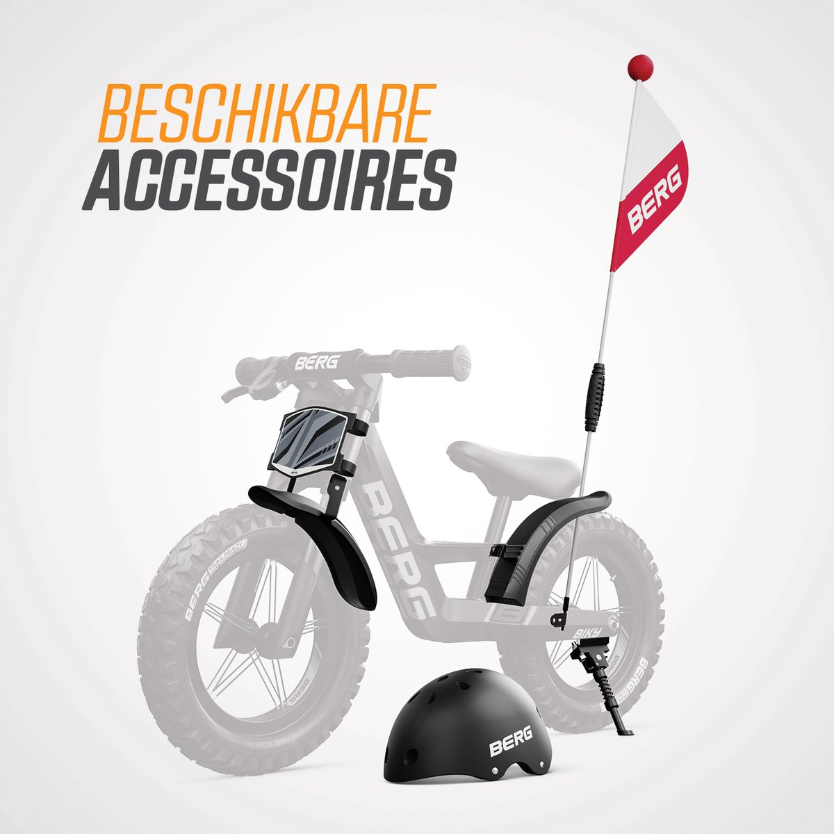 BERG Biky Cross Black Loopfiets - 12 inch - Lichtgewicht Magnesium frame - Met Handrem - Verstelbaar Zadel - 2,5+ Jaar - Zwart — afbeelding 3