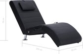 vidaXL-Massage-chaise-longue-met-kussen-kunstleer-zwart