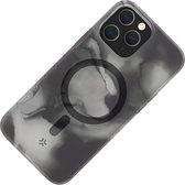 Celly - Magsafe hoesje Apple iPhone 15 Pro Max - zwart hoesje met marmer effect