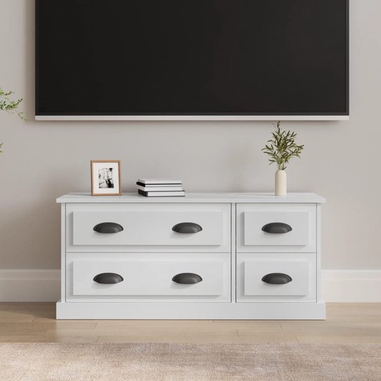 The Living Store TV-meubel - TV-meubel - 100 x 35.5 x 45 cm - hoogglans wit
