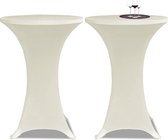 The Living Store Statafelhoezen - Ronde - Stretch stof - Ø80cm - Crème