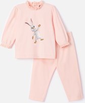 Woody pyjama baby meisje - zachtroze - haas - 232-10-PLH-S/420 - maat 56