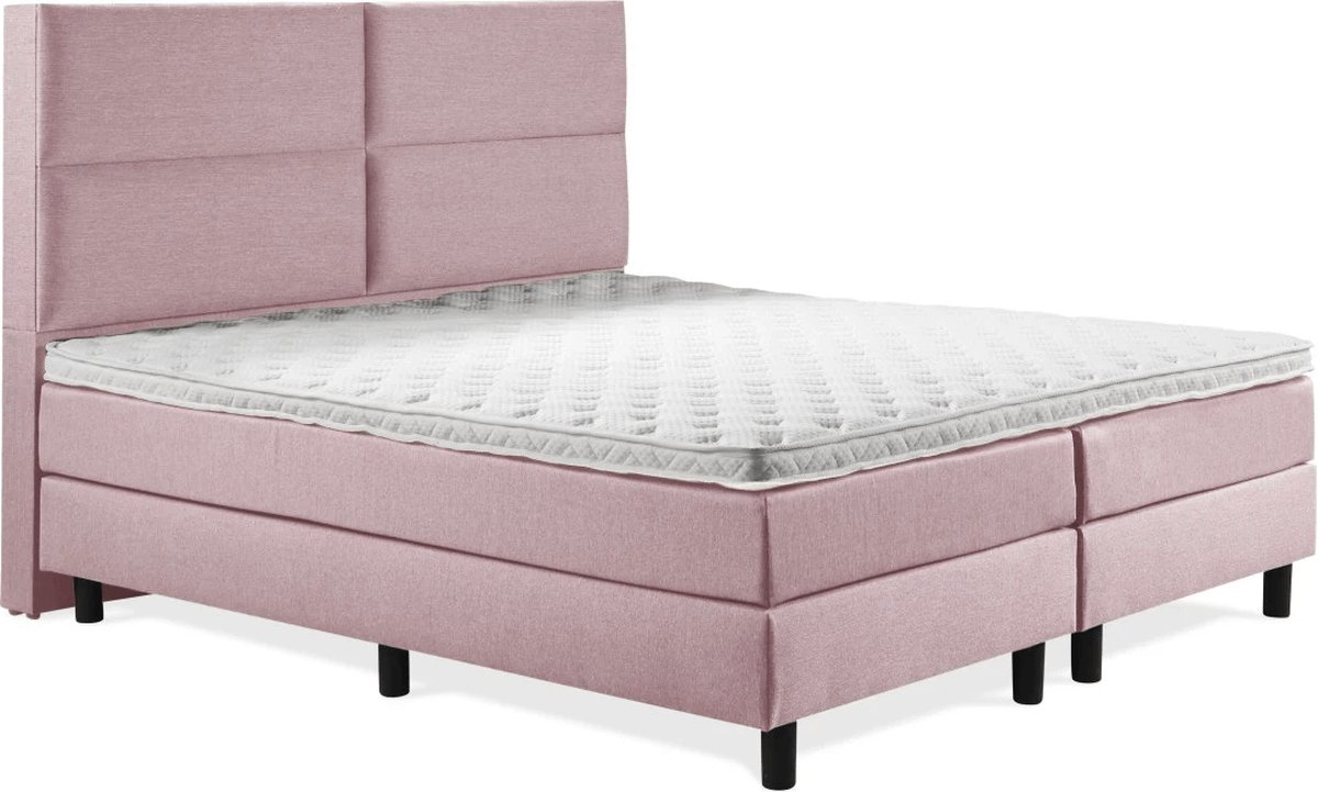 Boxspring Luxe 200x200 4 vlaks Oud Roze